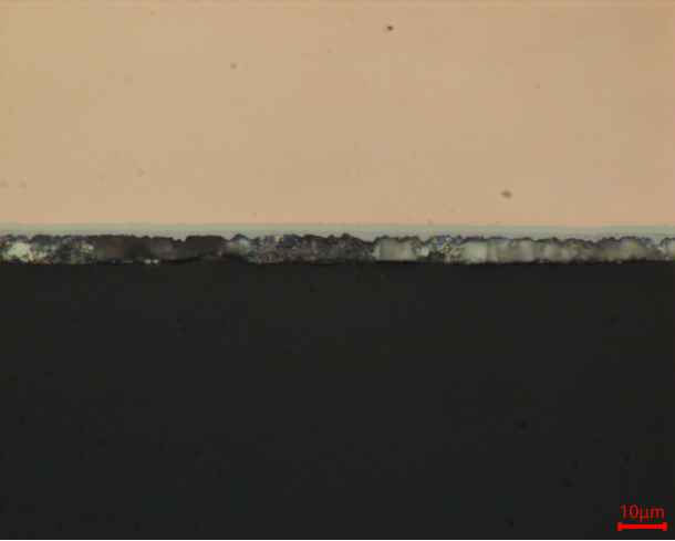 Final polished metallographic sample structure